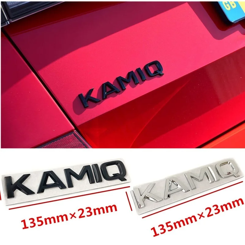 

3D Metal Sticker Black Silver For KAMIQ Rear Trunk Badge Decals Logo Emblem Labeling Letters Car Styling Accessories