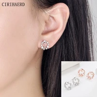 925 silver needle stud earrings for women designer fashion jewelry crystal zircon cute apricot leaves unusual earrings