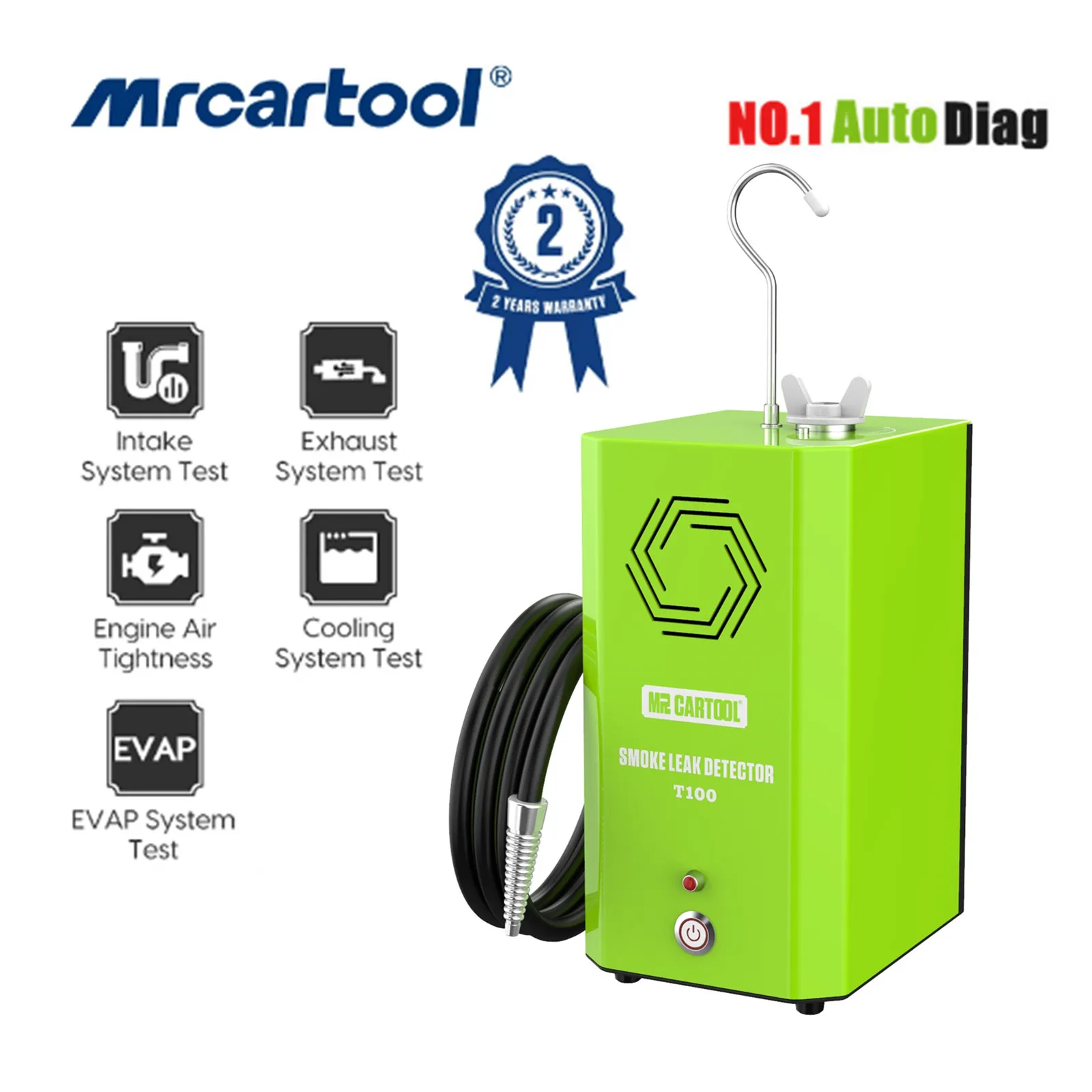 MR CARTOOL T100 Car Smoke Leak Detector EVAP Gas Leakage Locator Oil Pipe Smoke Generator Automotive Exhaust Gas Analyzer