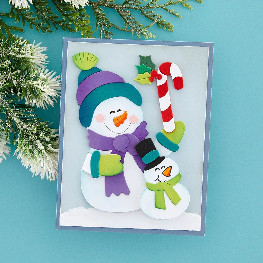 Новинка 2023 года июля SNOWMAN HUGS ETCHED DIES FROM THE HOLIDAY COLLECTION BY STAMPENDOUS Вырубные штампы