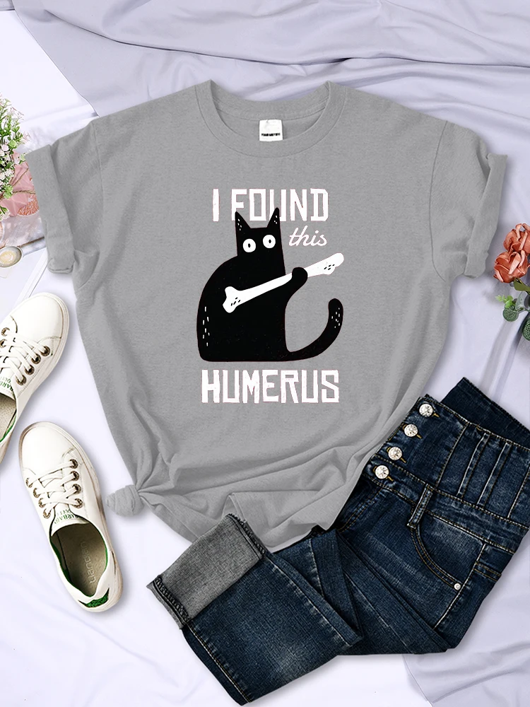 

Футболка с надписью «I Found This Humerus Kawaii Cat», женская уличная брендовая футболка, Топы, модная повседневная футболка, летняя дышащая футболка с к...
