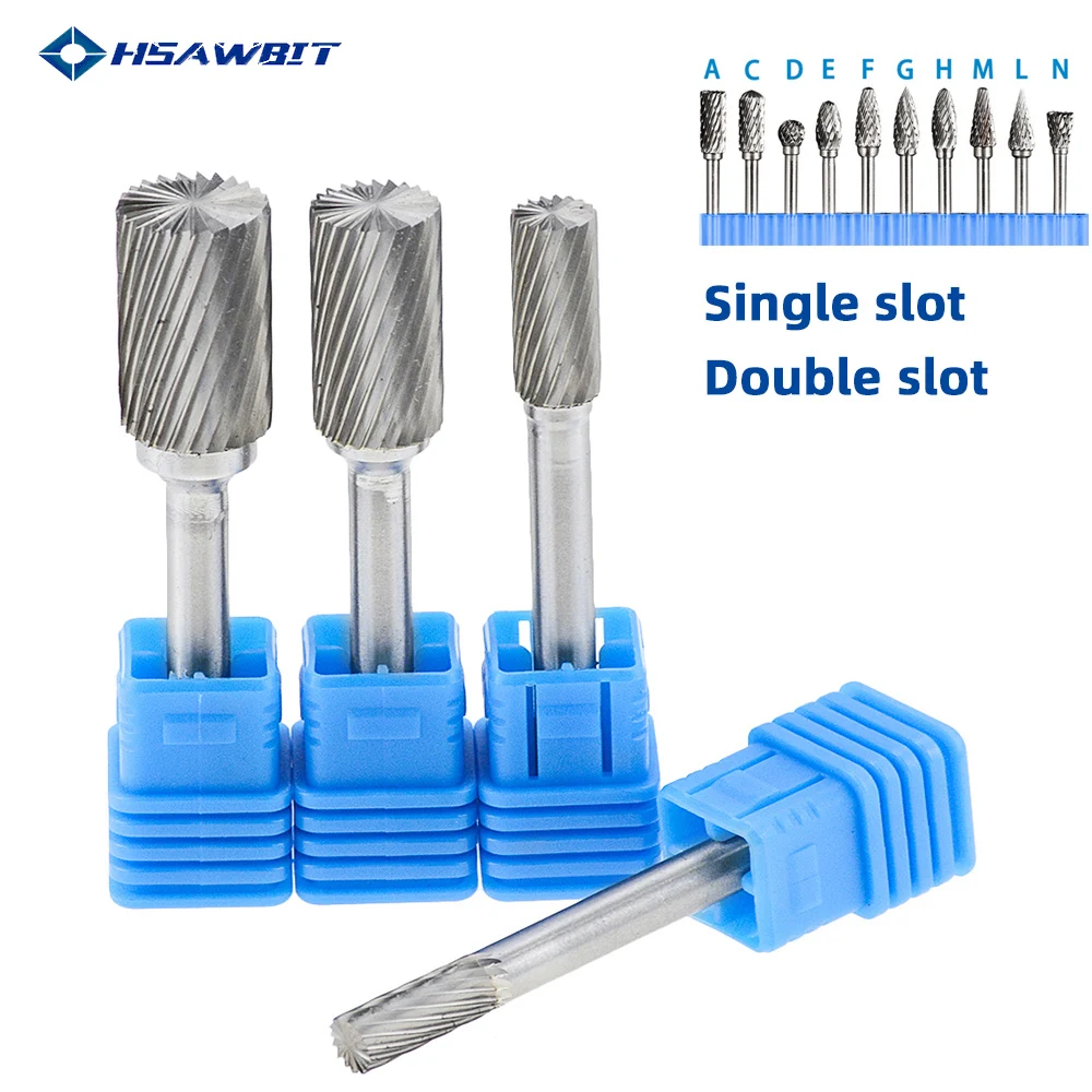 1pc Head Tungsten Carbide Rotary file Tool Point Burr Die Grinder Abrasive Tools 6MM Shank Drill Milling Carving Bit Tools