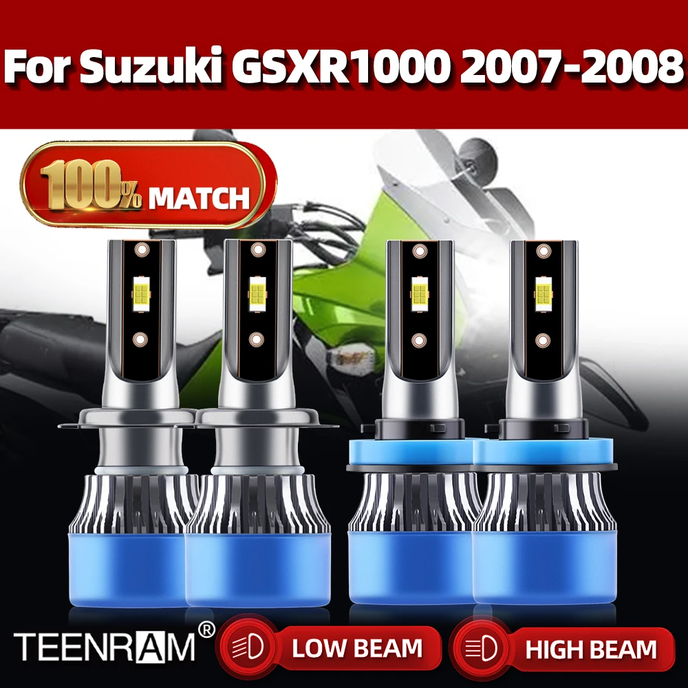 

Motorcycle LED Headlight 12V 6000K Motorbike Lamp Bulbs 70W 20000LM Super Bright Moto Lights For Suzuki GSXR1000 2007 2008