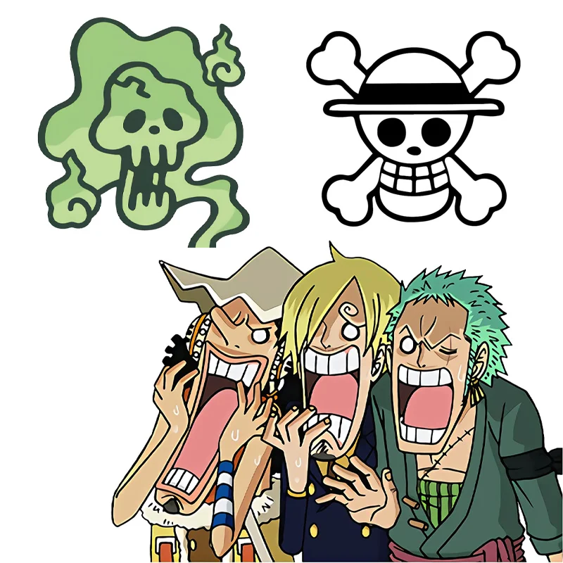 

Sanji Roronoa Zoro Usopp Funny Car Sticker ONE Piece Anime Sticker Waterproof Sunscreen Laptop Decals Bumper Stickers