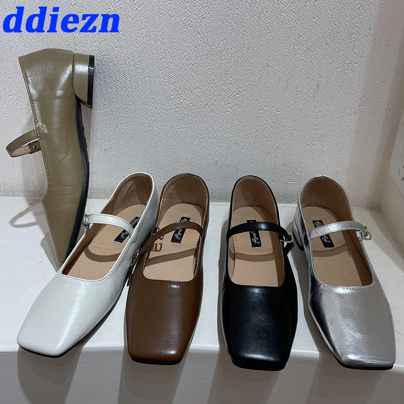 

Ladies Shoes Mary Janes New In 2023 Outdoor Female Casual Square Toe Fashion Buckle Strap Lolita Style Women Flats Shoes