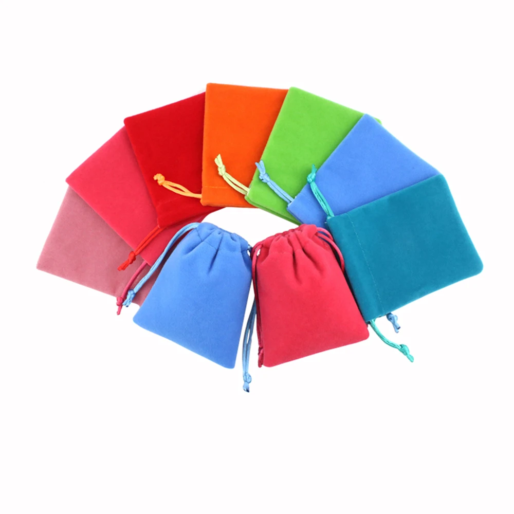 50pcs Soft Velvet Drawstring Bag 8x10cm Jewelry Packaging Small Makeup Velvet Pouch for Wedding Favor Gift Bags Personalized
