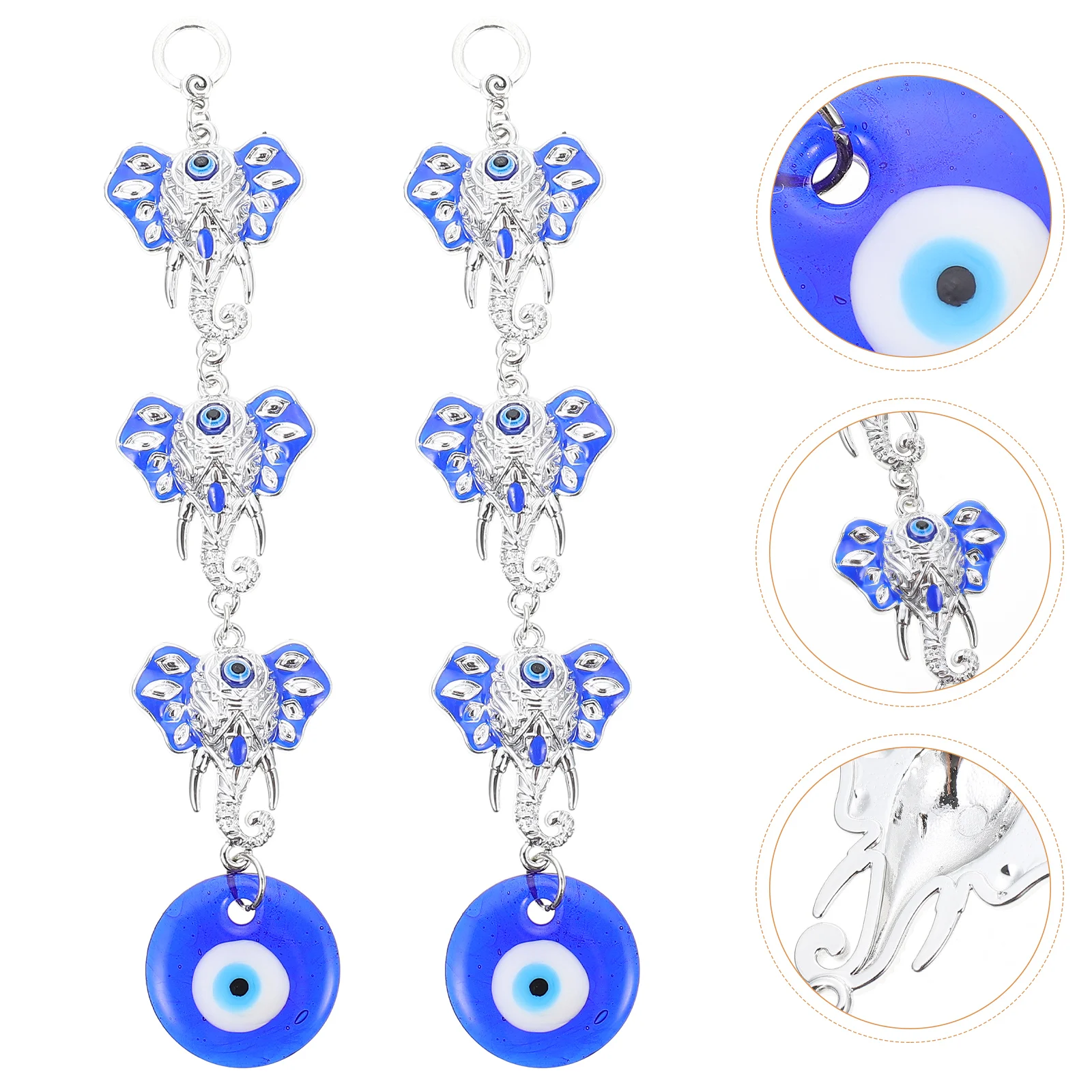 

Eye Evil Hanging Blue Ornament Car Wall Turkish Pendant Elephant Amulet Decor Lucky Charmwind Protection Mirror Decoration Hamsa