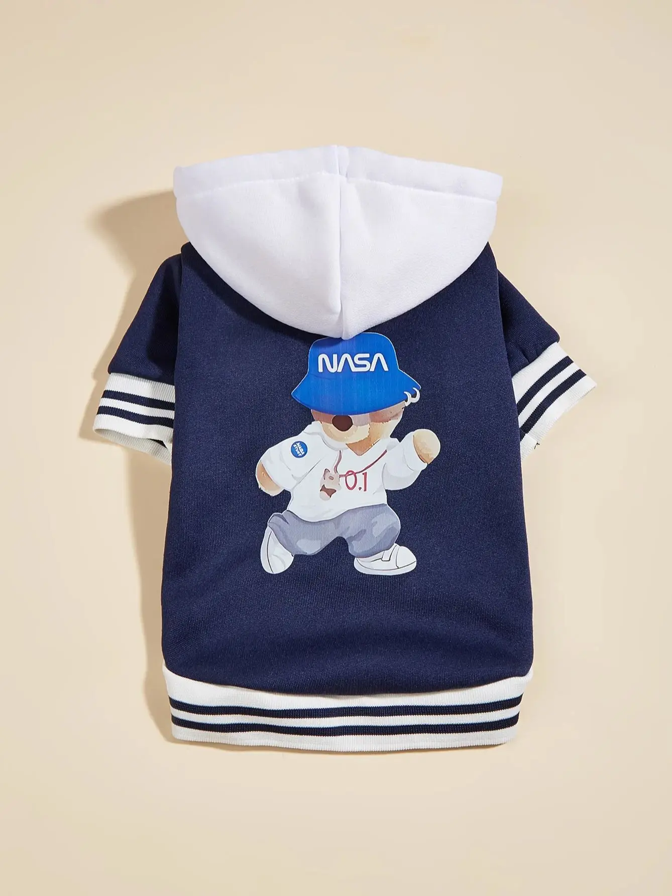 Теплый и удобный костюм собаки с принтом бегущего медведя из полиэстера подходит