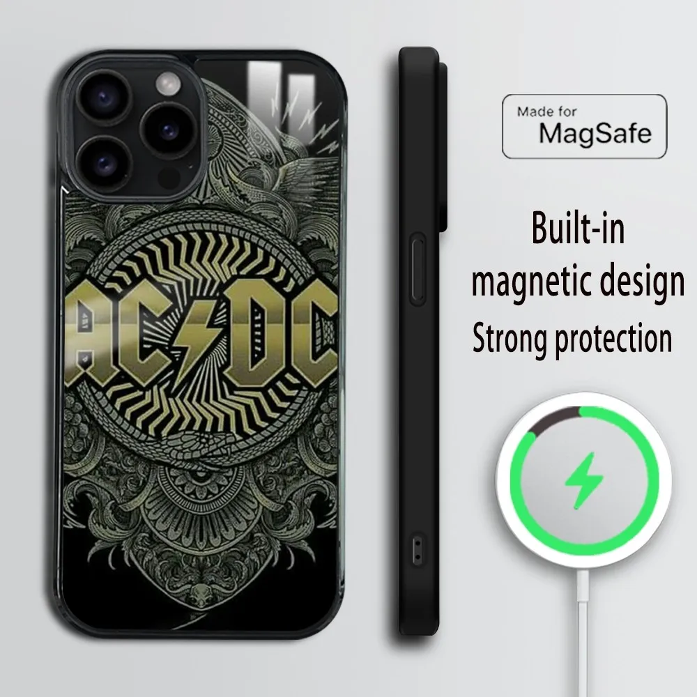 ACDC-rock 'n' roll (music) Phone Case For iPhone 16 15 14 13 12 11 Pro ...