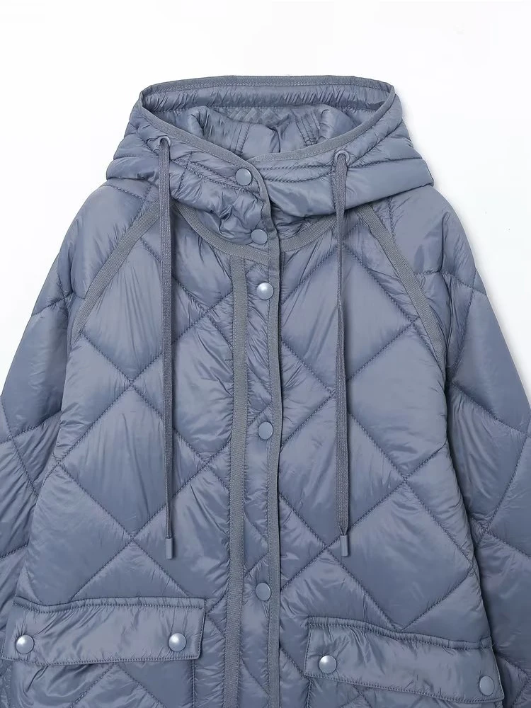 Vintage Oversize Long Hooded Parkas 2022 Autumn Winter Long Sleeve Buttons Pockets Female Warm Coat