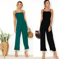 2022 spring and summer new sexy suspenders wrap chest zipper jumpsuit women