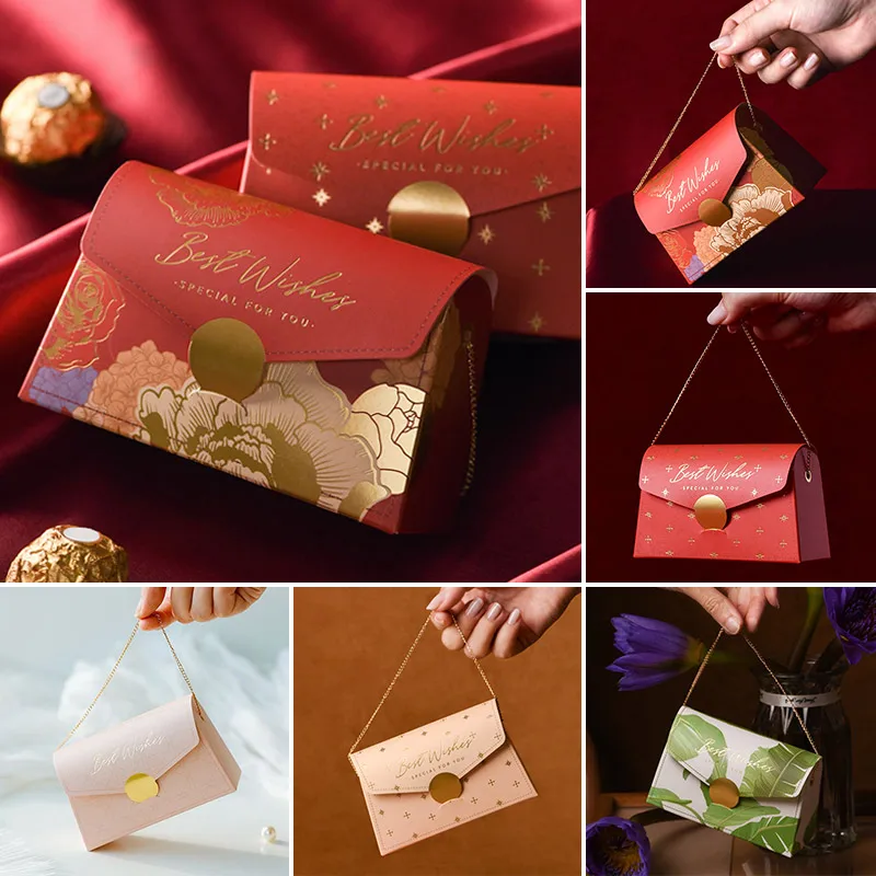 

1PC Storage Bag Sugar Boxes Gift Bag Tote Bag Hand-held Candy Box With Handle Festival