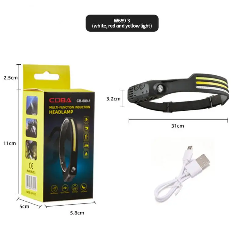

Multiple Lights Cycling Light Working Lamp Waterproof Ipx3 Waterproof Multiple Lights Modes Night Running Light Usb Charging