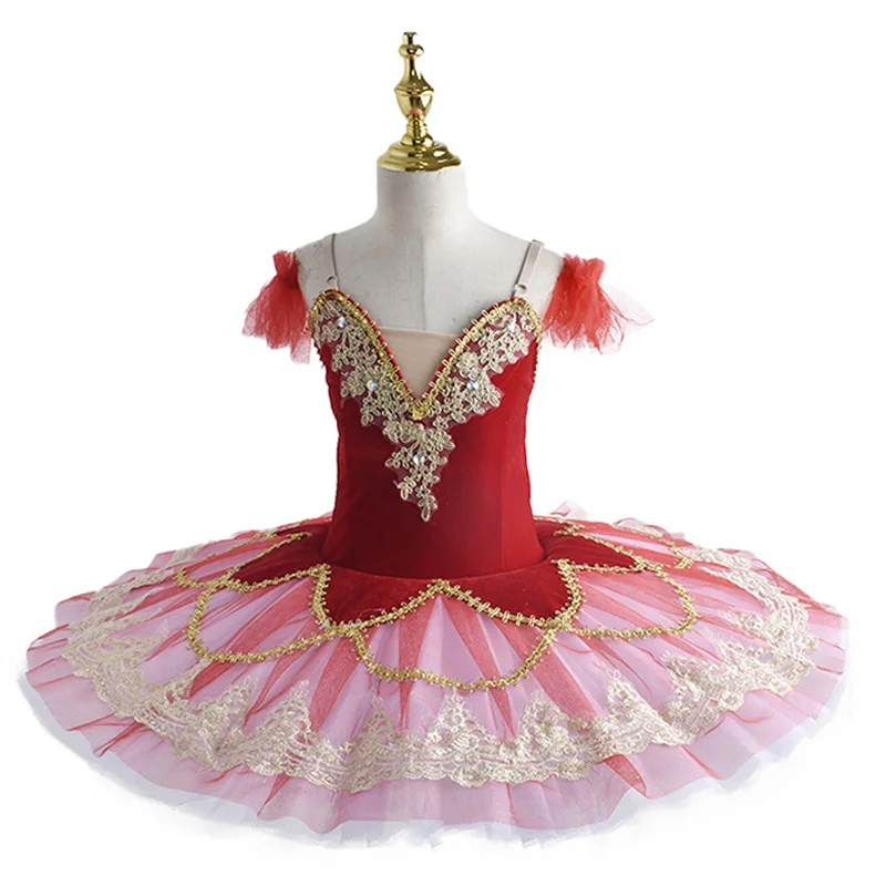 Костюм для выступления на сцене длинные платья-пачки балета красная