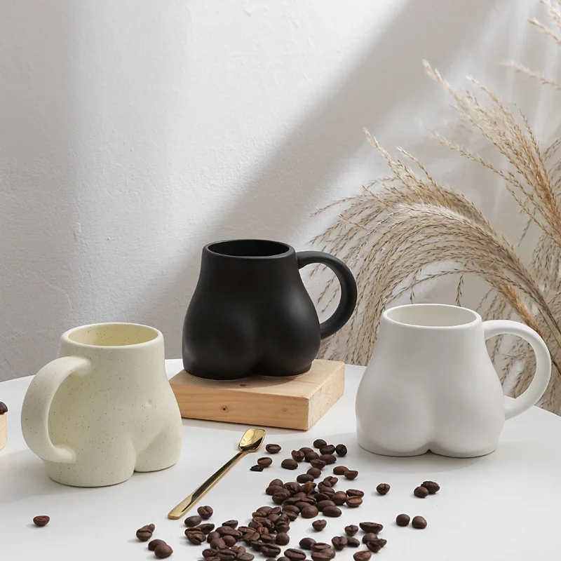 

Creativity Butt Decorative Coffee Mugs Ceramic Cup Heat Resistant Portable Wine Glass Travel Porcelain Mug 250ml Juice Cup