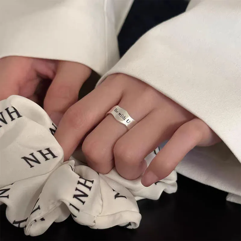 Женские регулируемые кольца в виде геометрических букв серебро 925 пробы