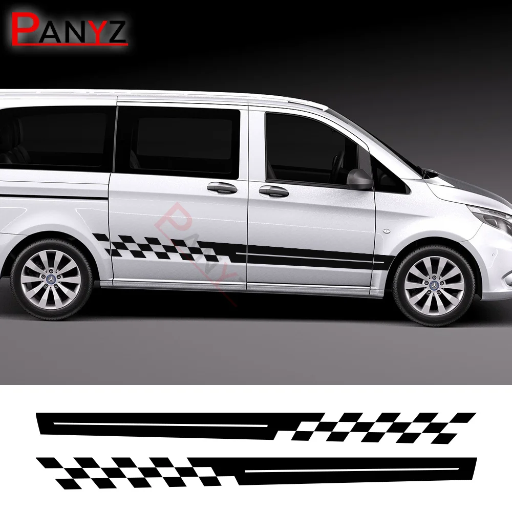 

2PCS Car Side Stickers For Mercedes Sprinter Benz Vito V Class Berlingo Fiat Ducato Renault Automobiles Tuning Auto Accessories
