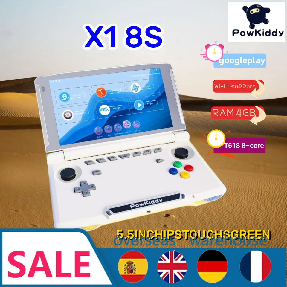 

2023 New POWKIDDY X18S Original 5.5 Inch IPS Screen Black Version Android 11 L3+R3 Function Retro Games Handheld Game Console