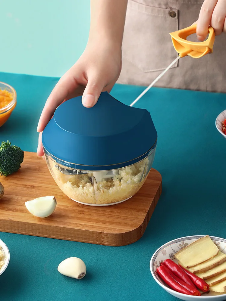 

JINGWAN Food Chopper High Speed Mini Garlic Slicer Mincing Machine Vegetable Meat Kitchen Chopper Shredder Gadget