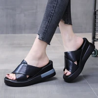 new 2022 summer women slippers fashion slides wedges fashion modern slippers woman platform shoes 7cm causal slides ladies shoes