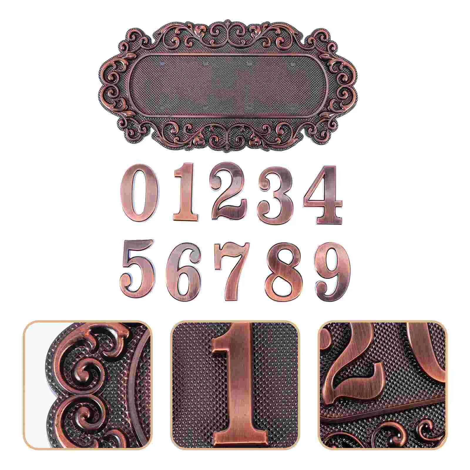 

House Door Number Address Sign Numbers Plate Plaque Mailbox Plaques Metal Room Wall Doorplate Signs Stickers Modern Decor