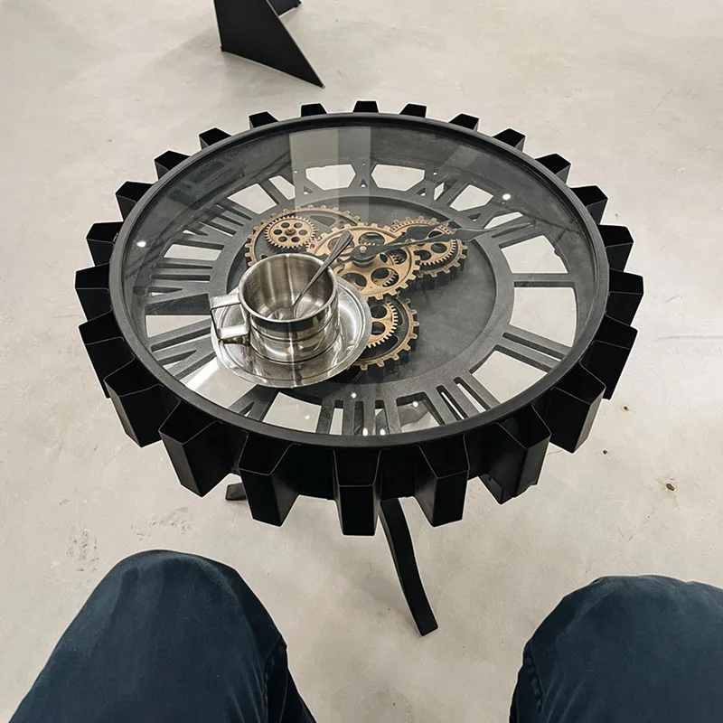 

Скандинавские журнальные столики, мебель для гостиной, чайный столик, маленький круглый дизайнерский столик из закаленного стекла для дива...