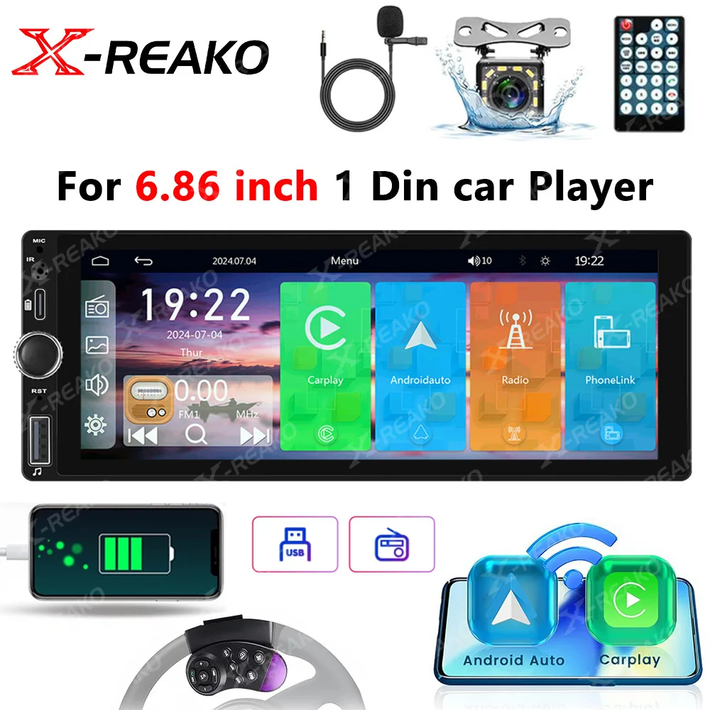 X-REAKO 6 86-дюймовый HD сенсорный экран Автомобильный радиоприемник Мультимедийный