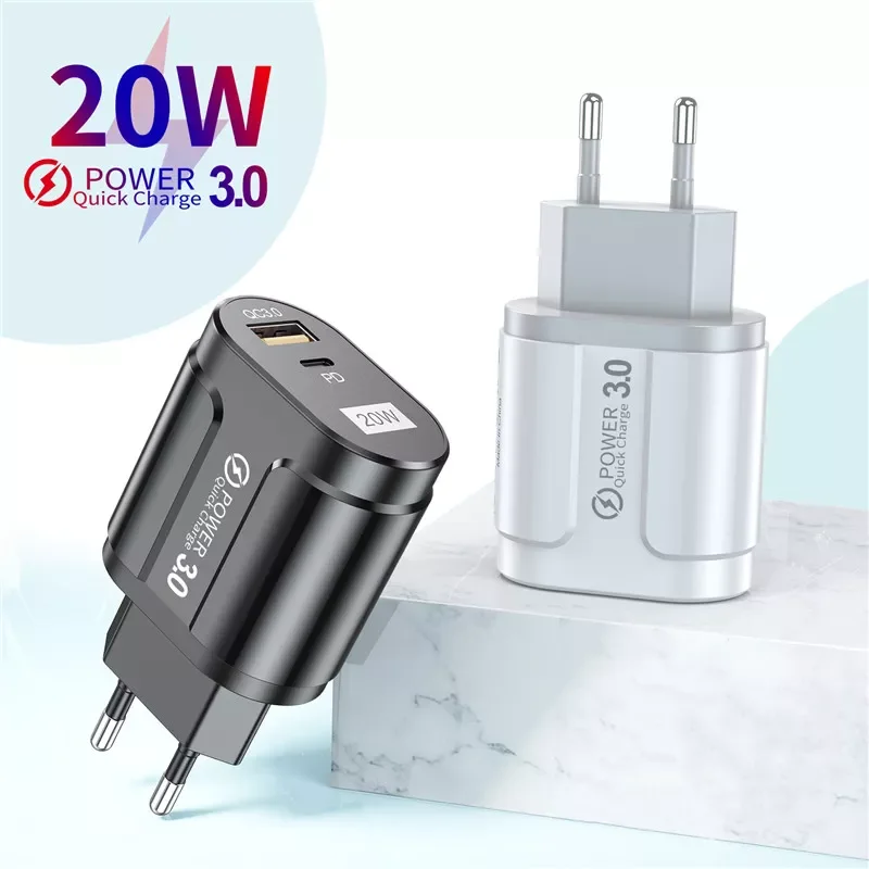 

PD 20W Type C Charger For iPhone 12 Pro Max Mini Quick Charge 3.0 QC 20W USB-C Fast Charging Travel Wall For iPhone 12 Pro Max
