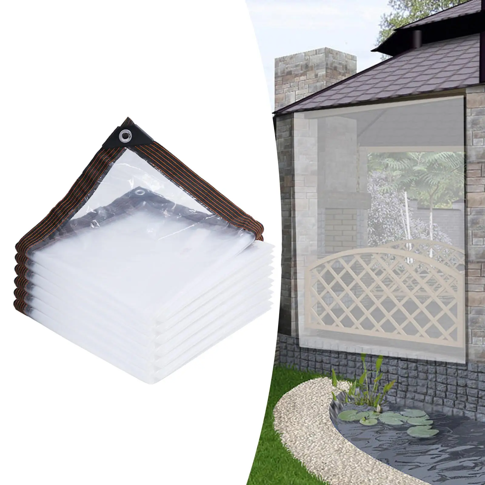 Прозрачный брезент непромокаемый удобный устойчивый к атмосферным воздействиям