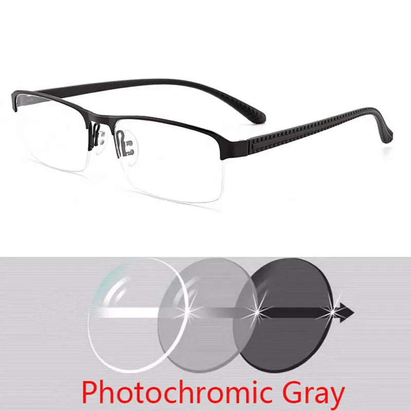 Фотохромные очки Transition для мужчин с готовым оправлением под миопию от 0 до -6.0.