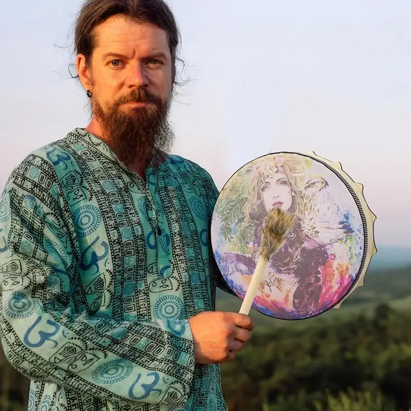 Шаманский барабан ручной работы шаманская духовная музыка портативный дизайн