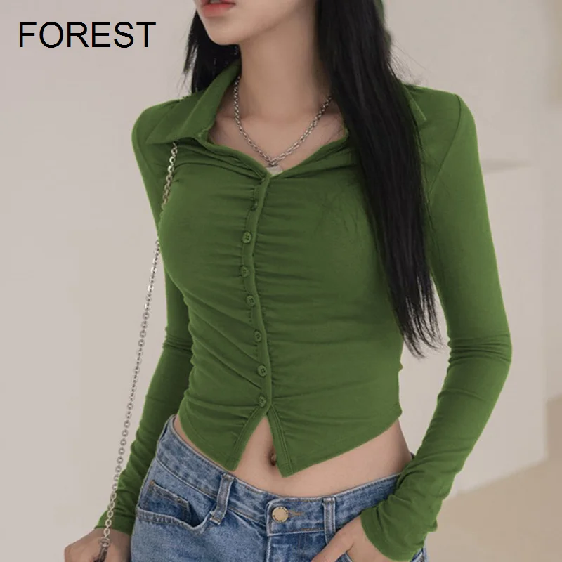 

Женский тонкий кардиган, новинка 2022, простой облегающий вязаный кардиган, базовый короткий топ с отложным воротником и длинными рукавами, л...