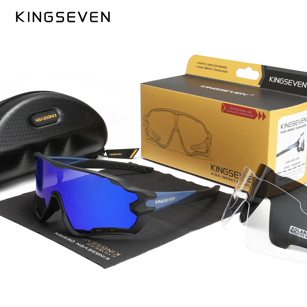 Купи KINGSEVEN 2022 Patent Design Mountain Cycling Sunglasses Men Polarized Sports Sun Glasses Goggles Men's Women Outdoor Eyewear за 1,054 рублей в магазине AliExpress