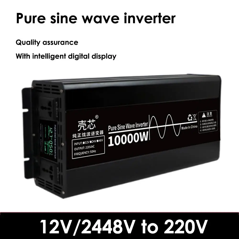 Power Converter Solar Inverter DC12V/24V To AC110V 220V Pure Sine Wave Inverter 1600W 3000W Voltage Transformer With LED Display