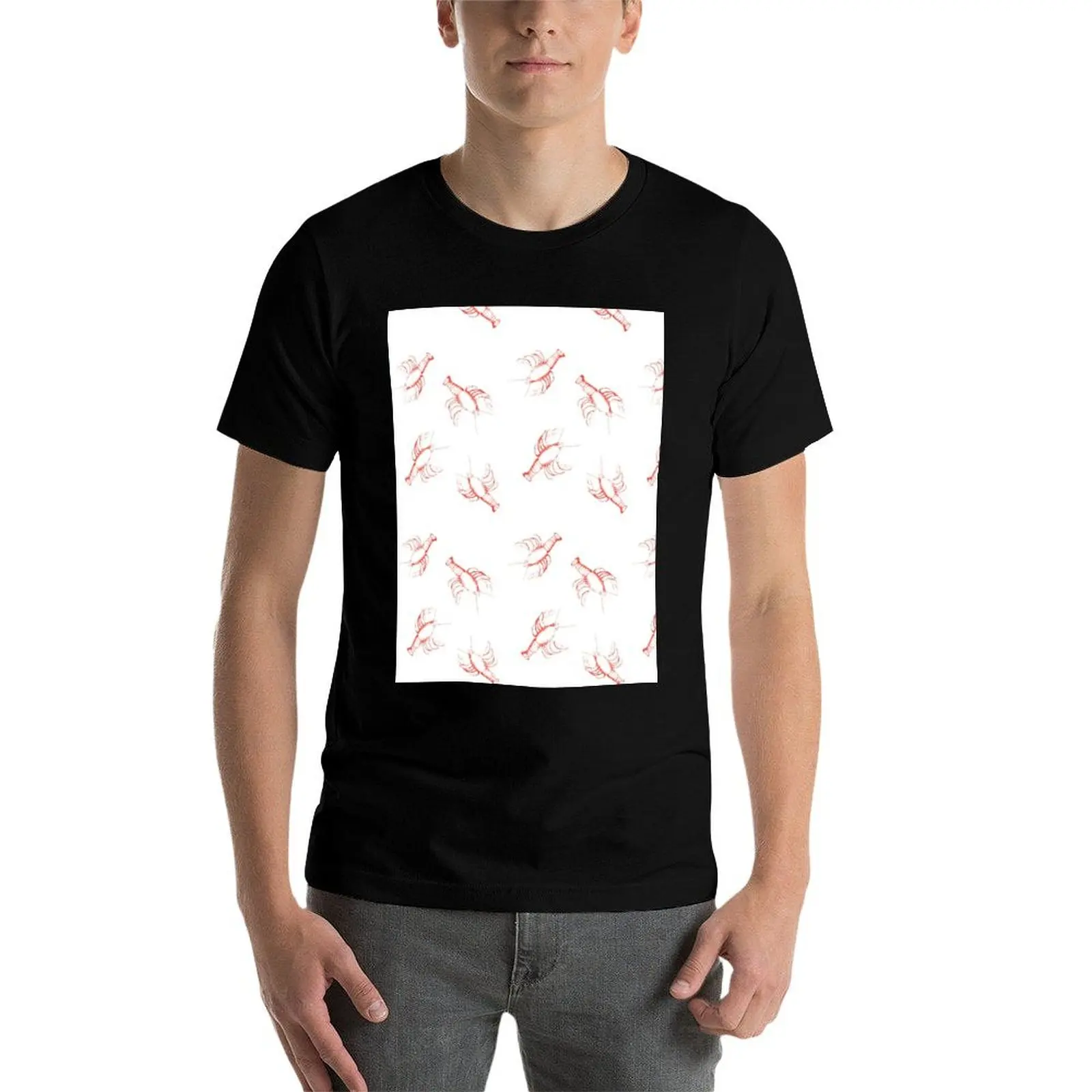 Футболка с изображением лобстера футболка большого размера аниме рубашка на