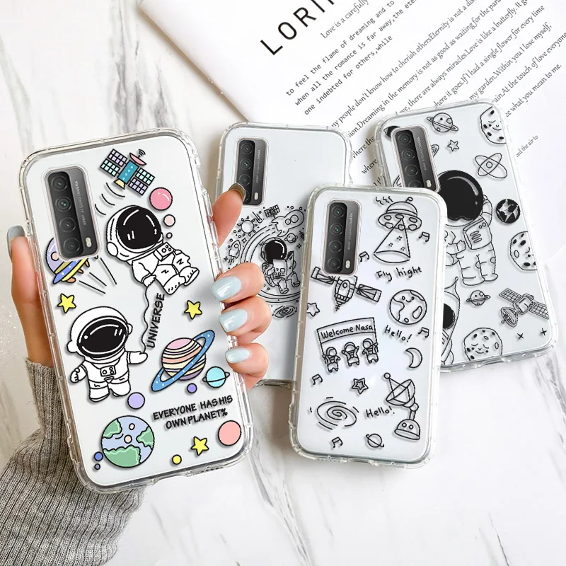 

Astronaut Case For Huawei P30 Pro Cases For Huawei P40 Lite P Smart 2021 Honor 50 Lite 60 8A 9X 10i 9A 8X Planet TPU Phone Cover