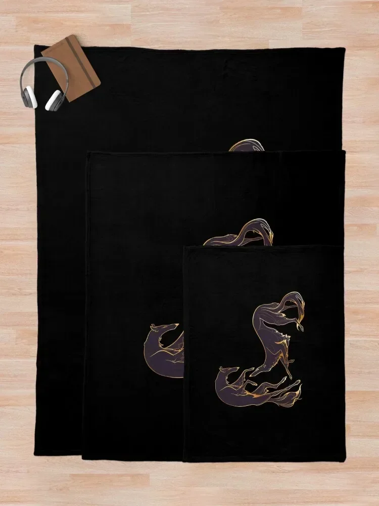 Танцующее золотое и фиолетовое борзой пледы Роскошные утолщенные одеяла в стиле