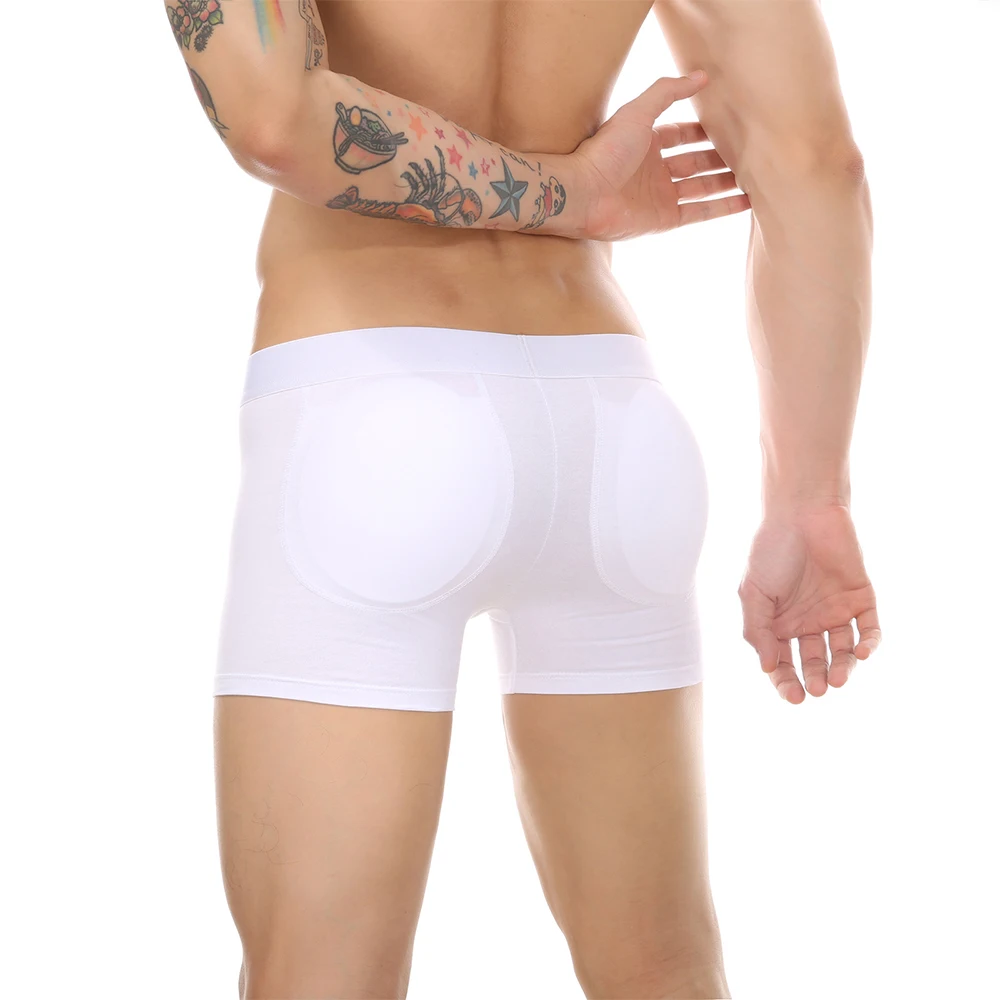 

Men Butt Padded Hip Up Shaper Breathable Sponge Cup Underwear Butt Lifter Boxer Shorts Sexy Mens Underpants Hip Raise Boxers