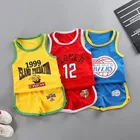 Баскетбольная Униформа для маленьких мальчиков и девочек, спортивная одежда для улицы, костюм из майки и шорт, летние комплекты детской одежды