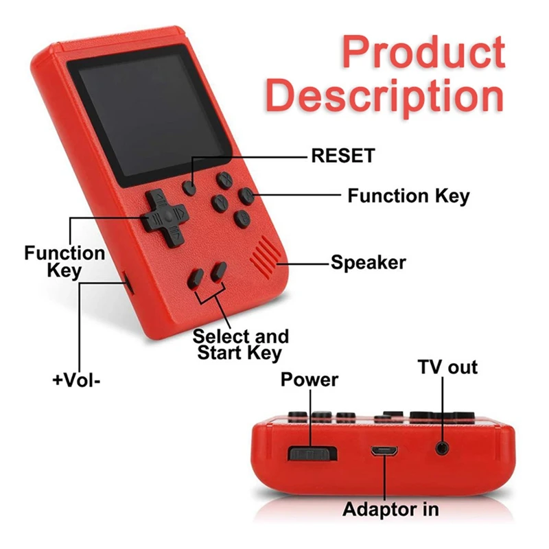 Портативная игровая консоль в стиле ретро для детей с 400 играми и ТВ-подключением