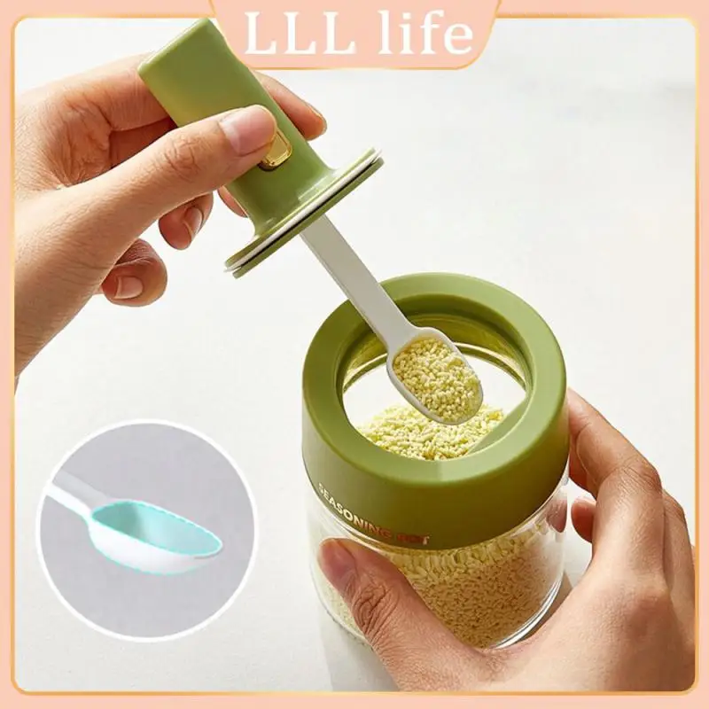 

Telescopic Spoon Seasoning Bottle Transparent Leak Proof Salt Storage Bottle Sealed Seasoning Can Kitchen Storage Bottle