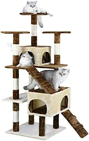 

Light Weight Economical Cat Tree Kitty Scratcher Kitten Condo Tower House Furniture for with Sisal Covered Posts for Indoor Cats