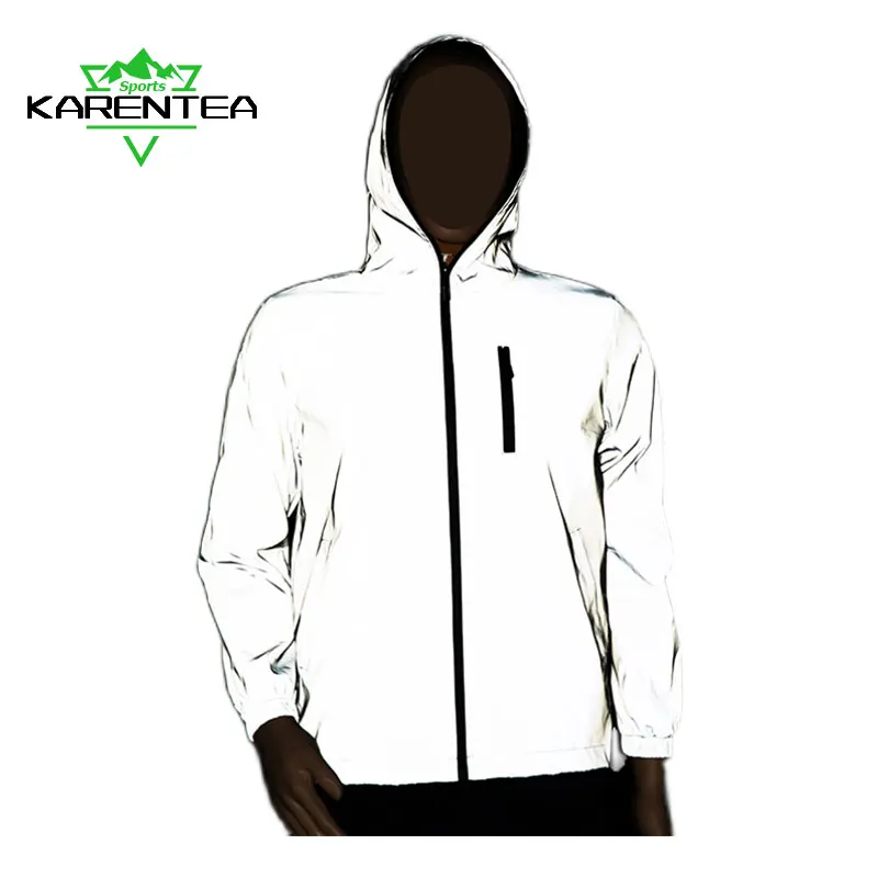 Мужская ветровка для бега Karentea светоотражающая куртка спортивные толстовки