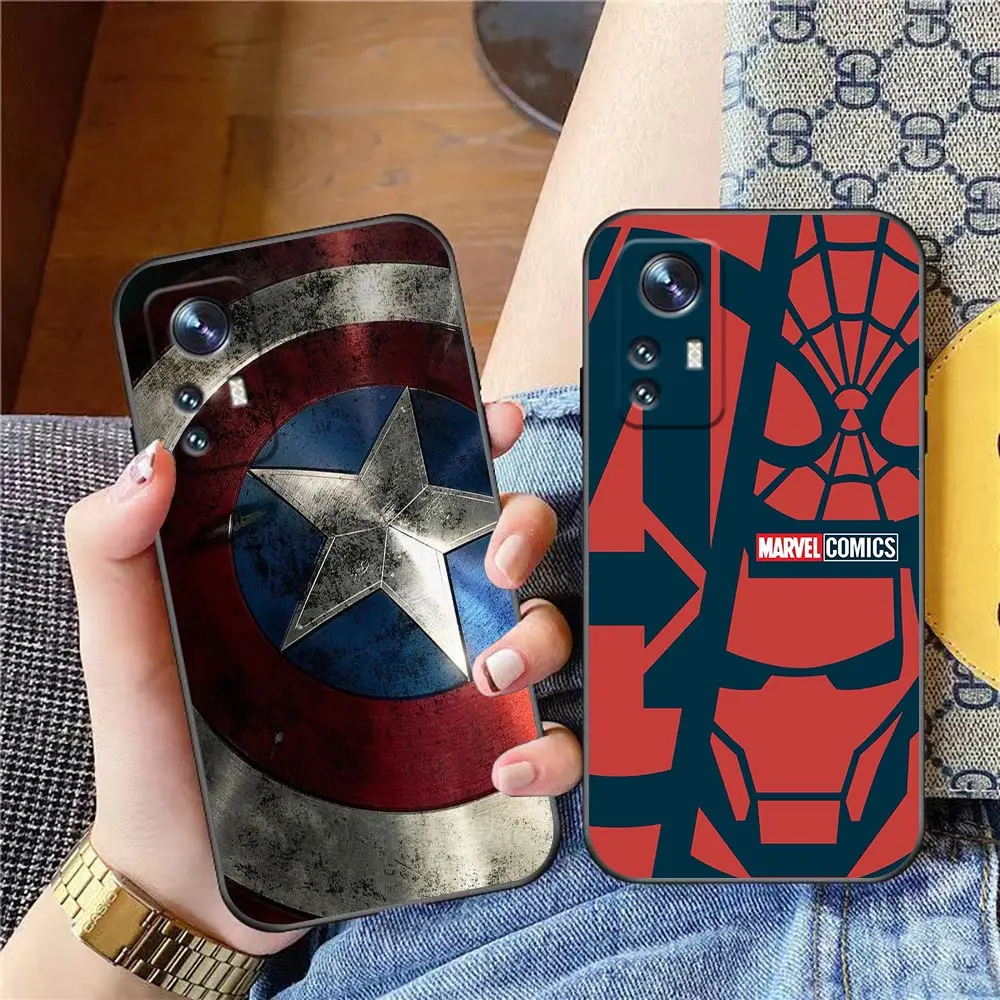 

Marvel Heros Logo The Avengers Cover Phone Case For Xiaomi 11 11X 11T 12 12X Poco F1 X3 M3 F3 GT M4 X4 NFC Pro Lite 5G NE Case