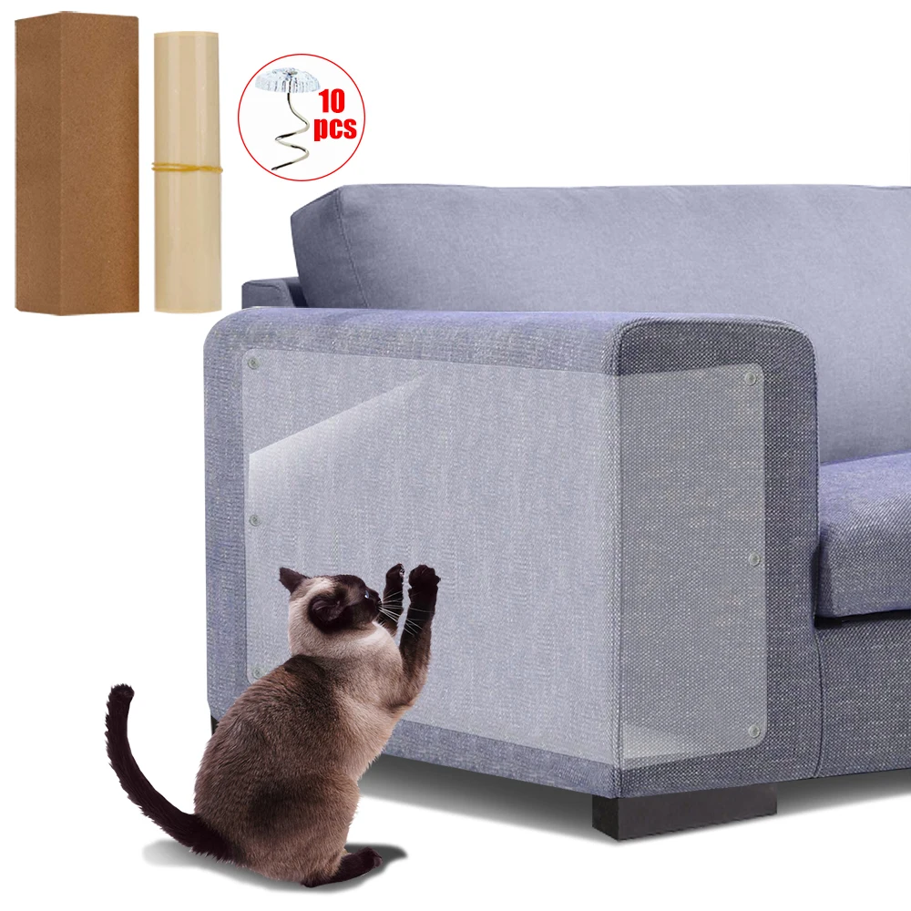 Cat Scraper Durable Sticker Tape Scratching Post Furniture Couch Sofa Protector Anti Scratcher Paw Pads For Claw | Дом и сад