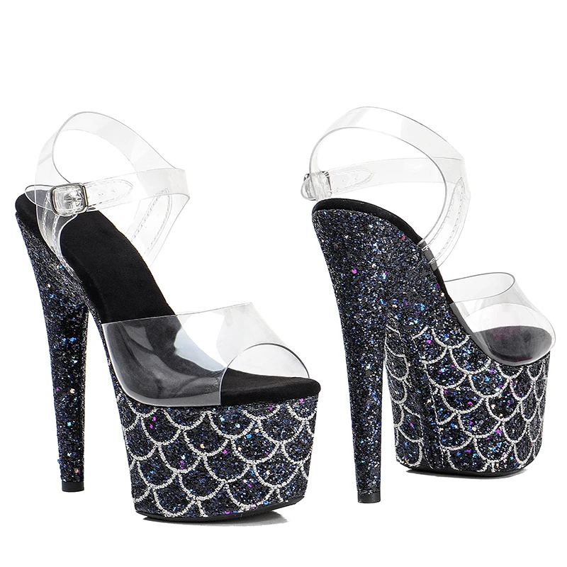 Leecabe 17CM/7Inch Women's Platform Sandals  party High Heels Shoes Pole Dancing Shoes