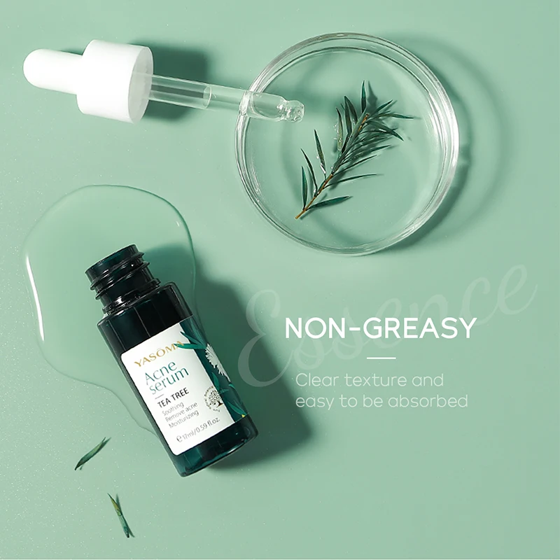 

YASOMA Tea Tree Acne Serum Remove Pimples Fade Acne Marks Shrink Pores Face Essence Oil Control Whitening Facial Serum Skin Care