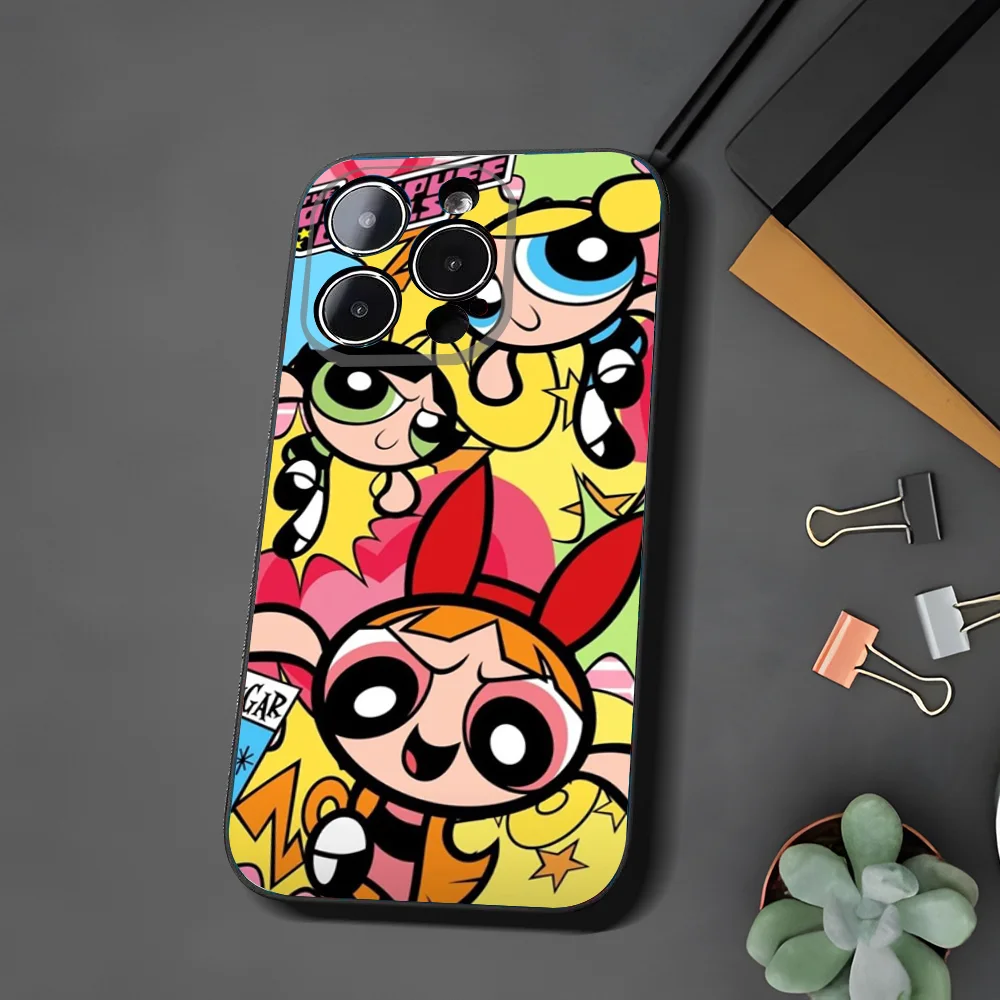 Чехол для телефона P-Powerpuff G-Girls Three Pretty Best Friend Xiaomi 11 Redmi Note 5G 8T 9A 9 10T Note8Pro Note9 12S черный