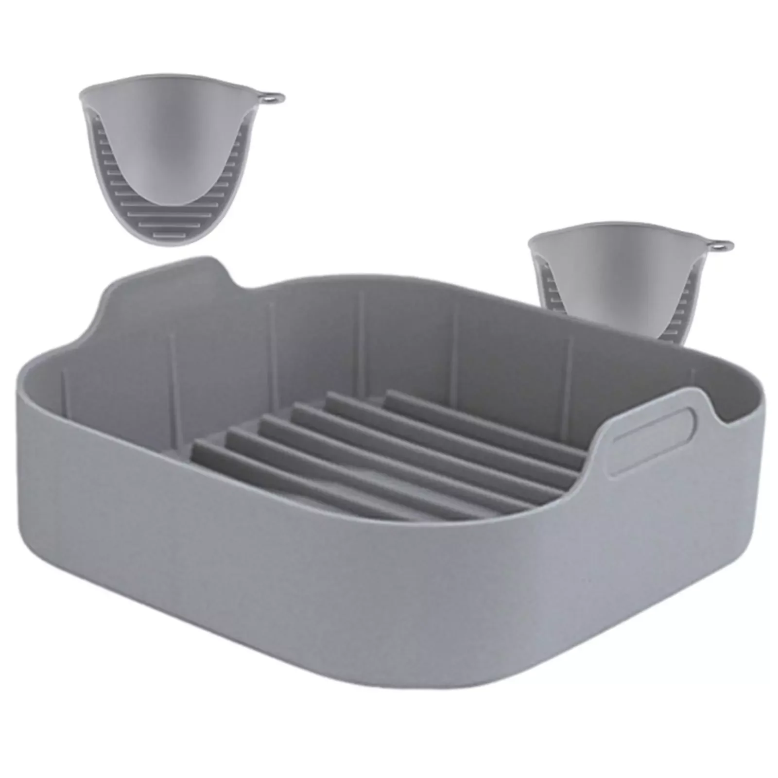

NEW2023 Air Fryer Silicone Liners Durable Silicone Air Fryer Baskets With Mitts Reusable Replacement Of Flammable Parchment Line