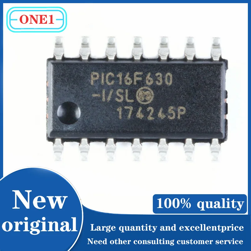 

50pcs/lot PIC16F630-I/SL PIC16F630-I PIC16F630 IC MCU 8BIT 1.75KB FLASH 14SOIC IC Chip New original